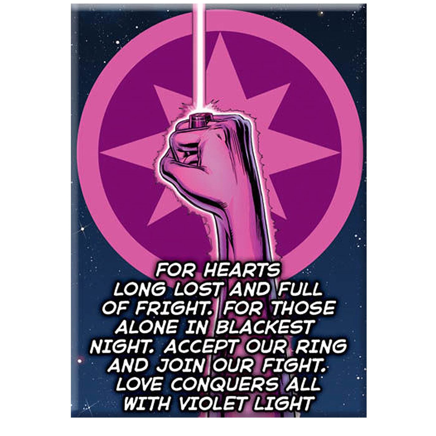 Included is the Violet Lantern Oath, spoken by.