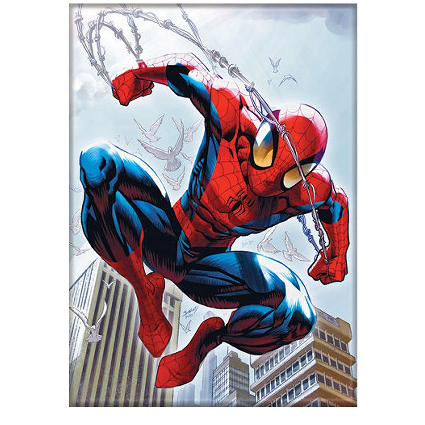 Spiderman Web-Slinging in the City Magnet