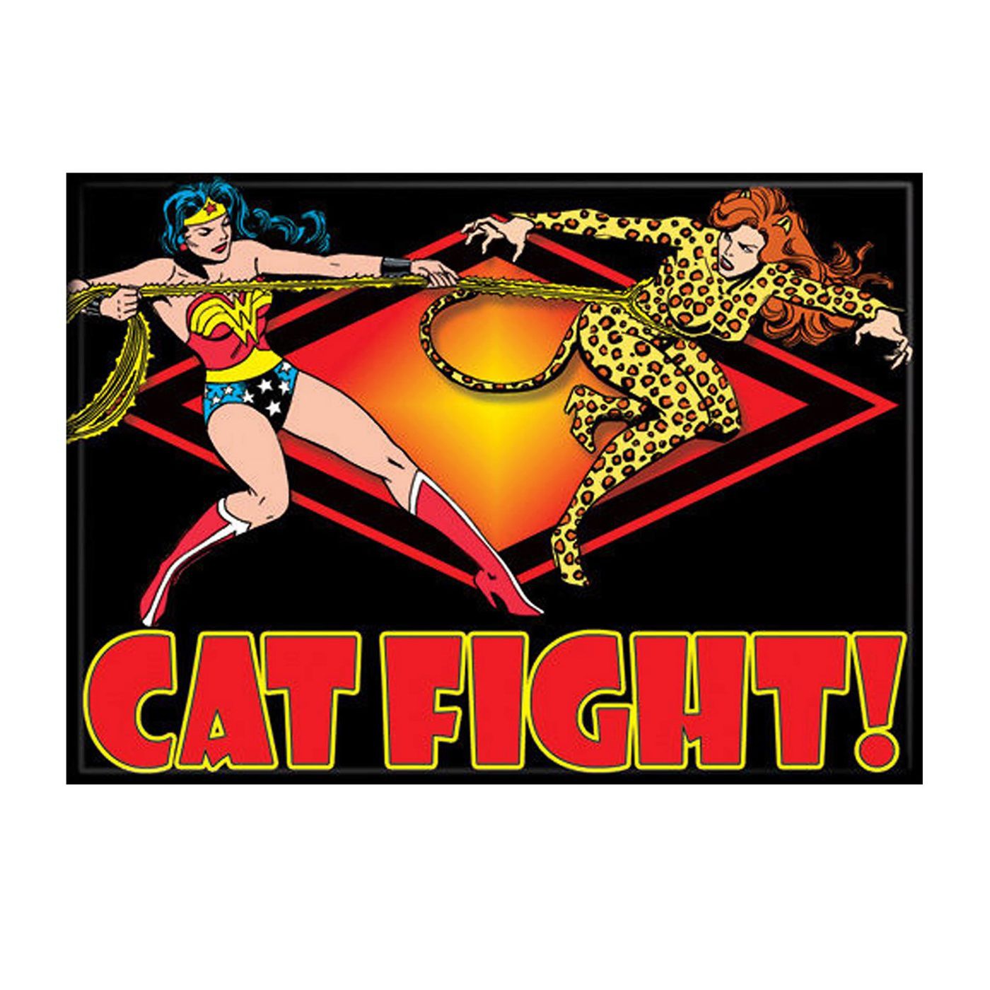 Wonder Woman Cat Fight Magnet