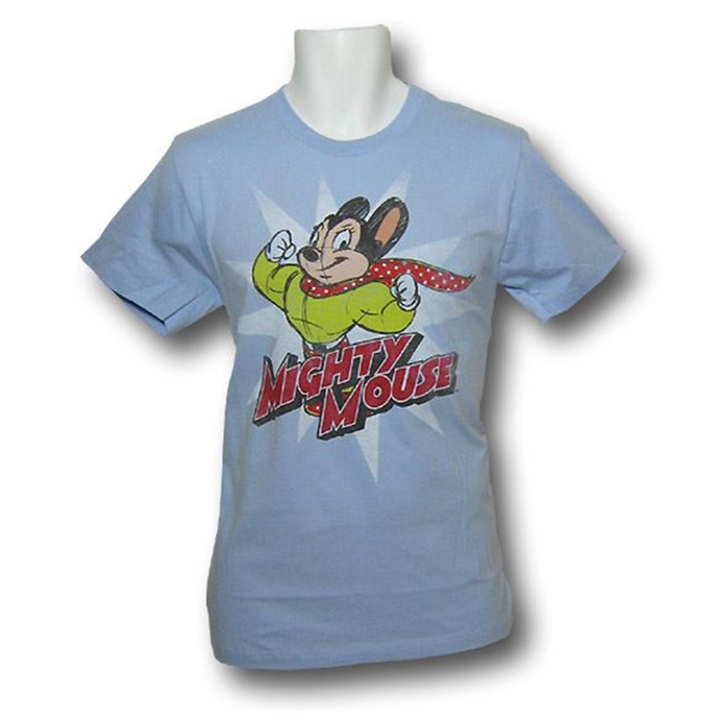 Mighty Mouse Mighty Pose Blue T-Shirt