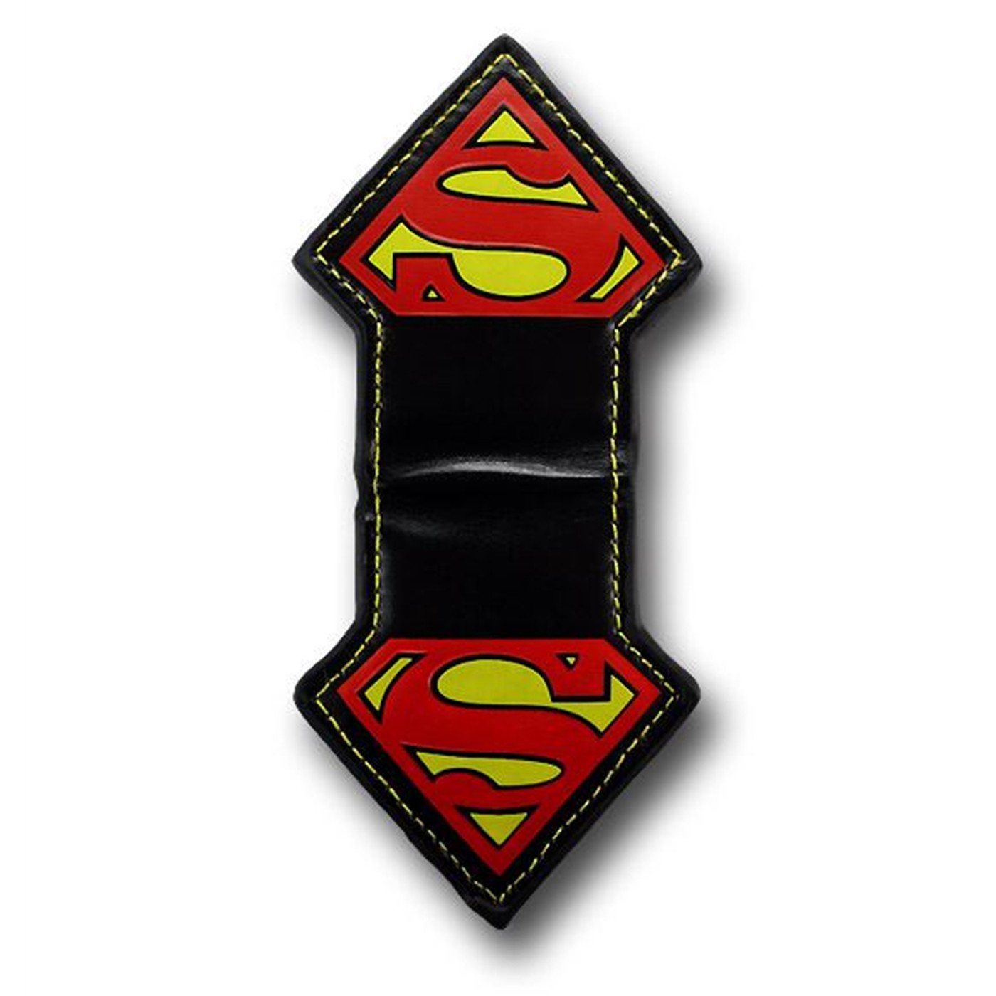 Superman Symbol Black Leather Money Clip