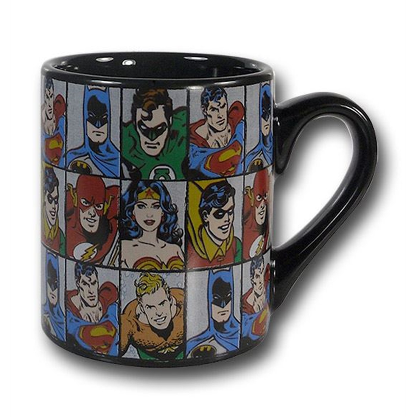 DC Heroes Grid Black Mug