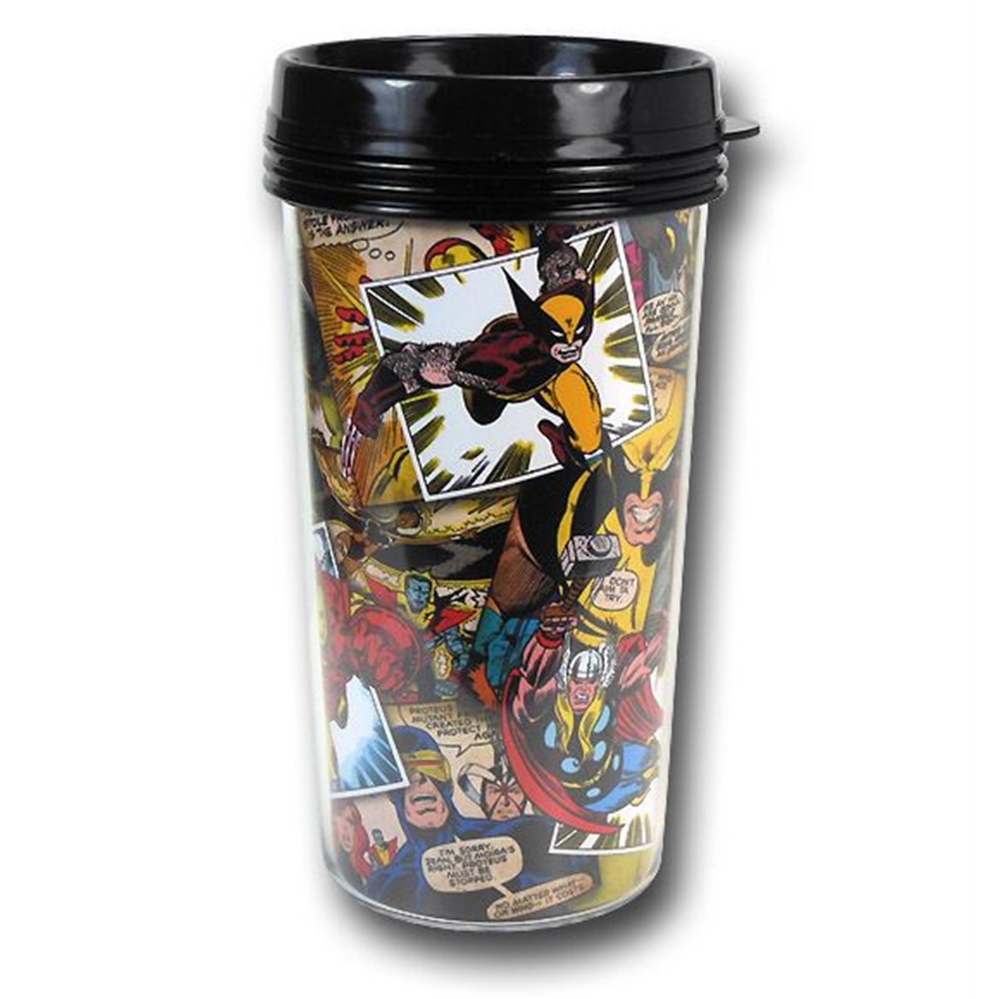 Marvel Comic Collage Plastic Travel Mug