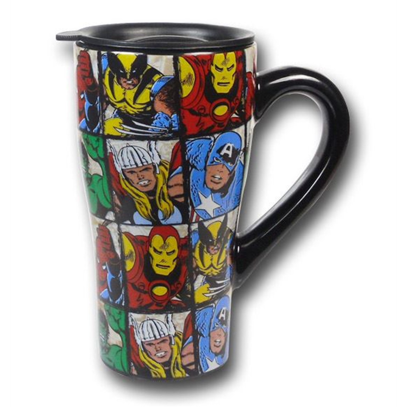 Marvel Heroes Grid Ceramic Travel Mug