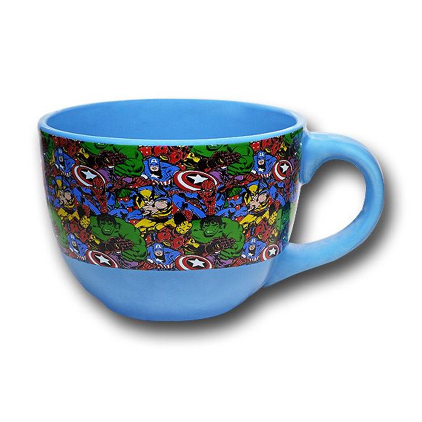 Marvel Heroes Collage 24oz Blue Soup Mug