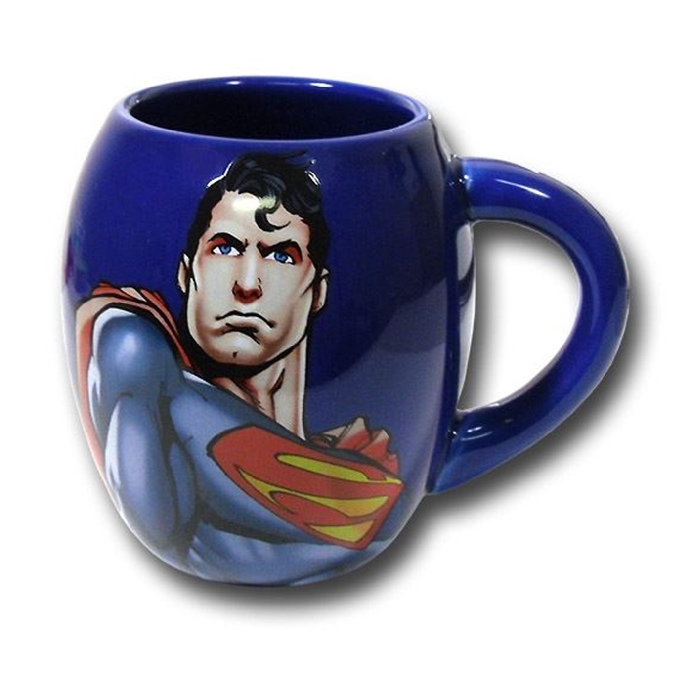 Superman 18oz Blue Barrel Decal Mug