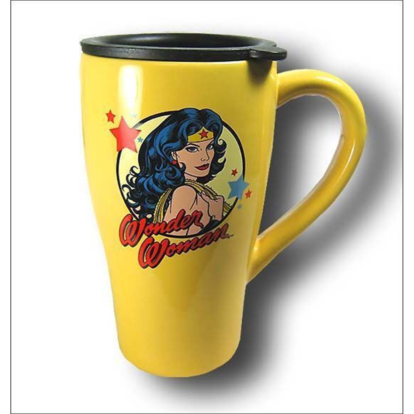 Wonder Woman Yellow Shouldered Lasso Travel Mug