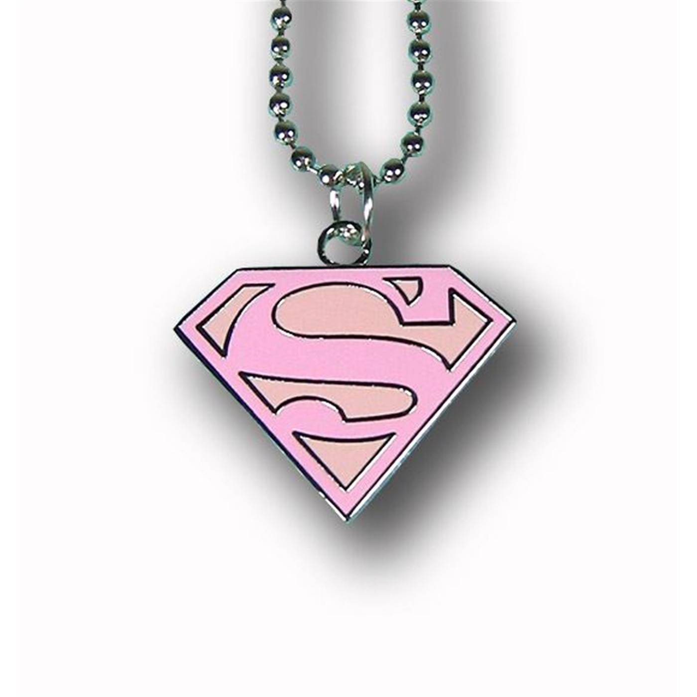 Supergirl Pink Symbol Metal Necklace