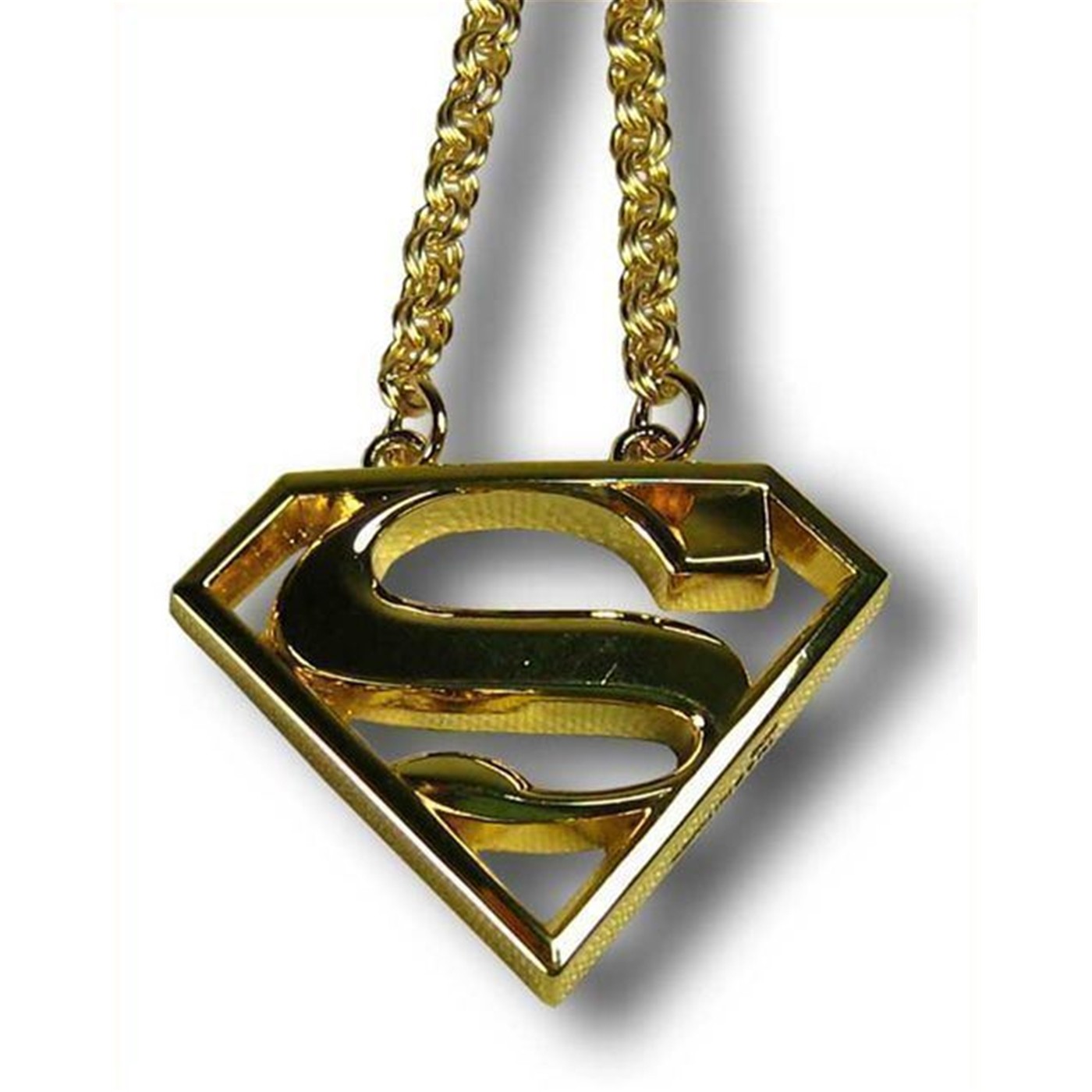 Superman Logo Gold 3D Necklace