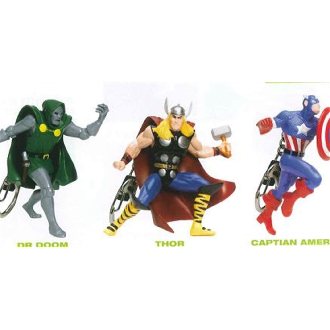 Marvel Cap, Thor, Doom Keychain Set