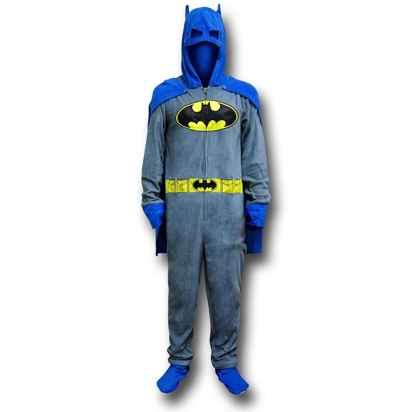 Batman Grey Union Suit Pajamas w/Cape and Cowl