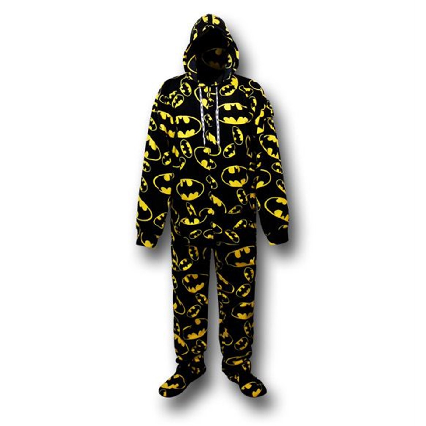 Batman Symbols Footed Hooded Pajamas