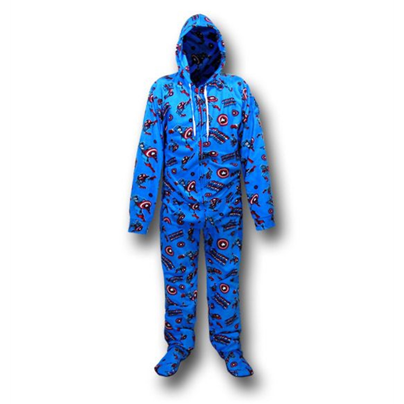 Captain America Footed Hooded Pajamas