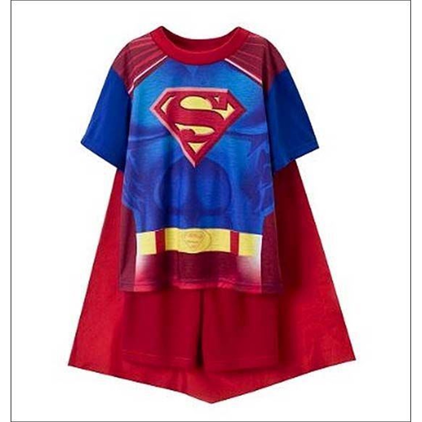 DC COMICS SUPERMAN SHORT SLEEVE SHIRT WITH SUPERMAN CAPE BLUE CHILD Costume  New