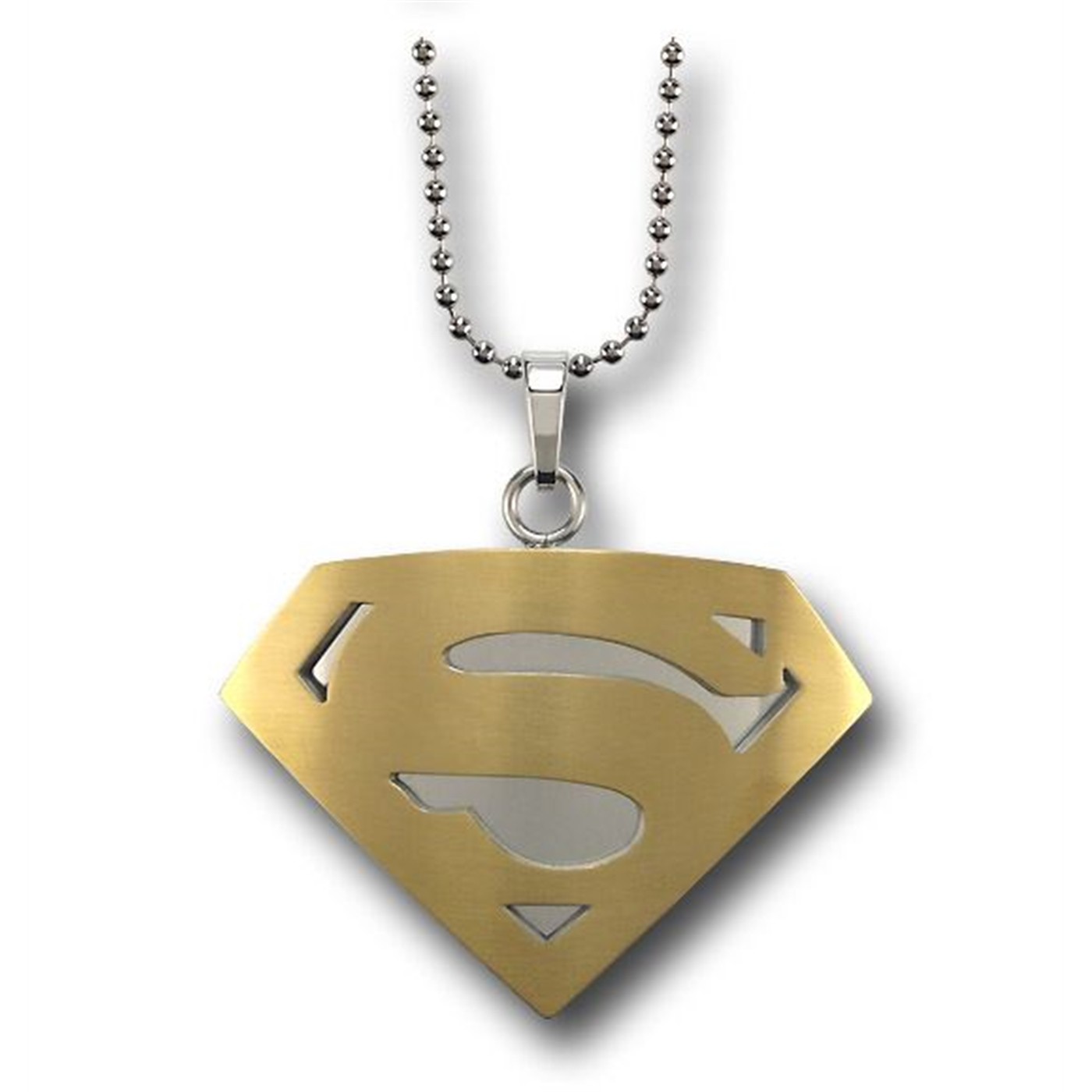Superman Big Brushed Brass Pendant