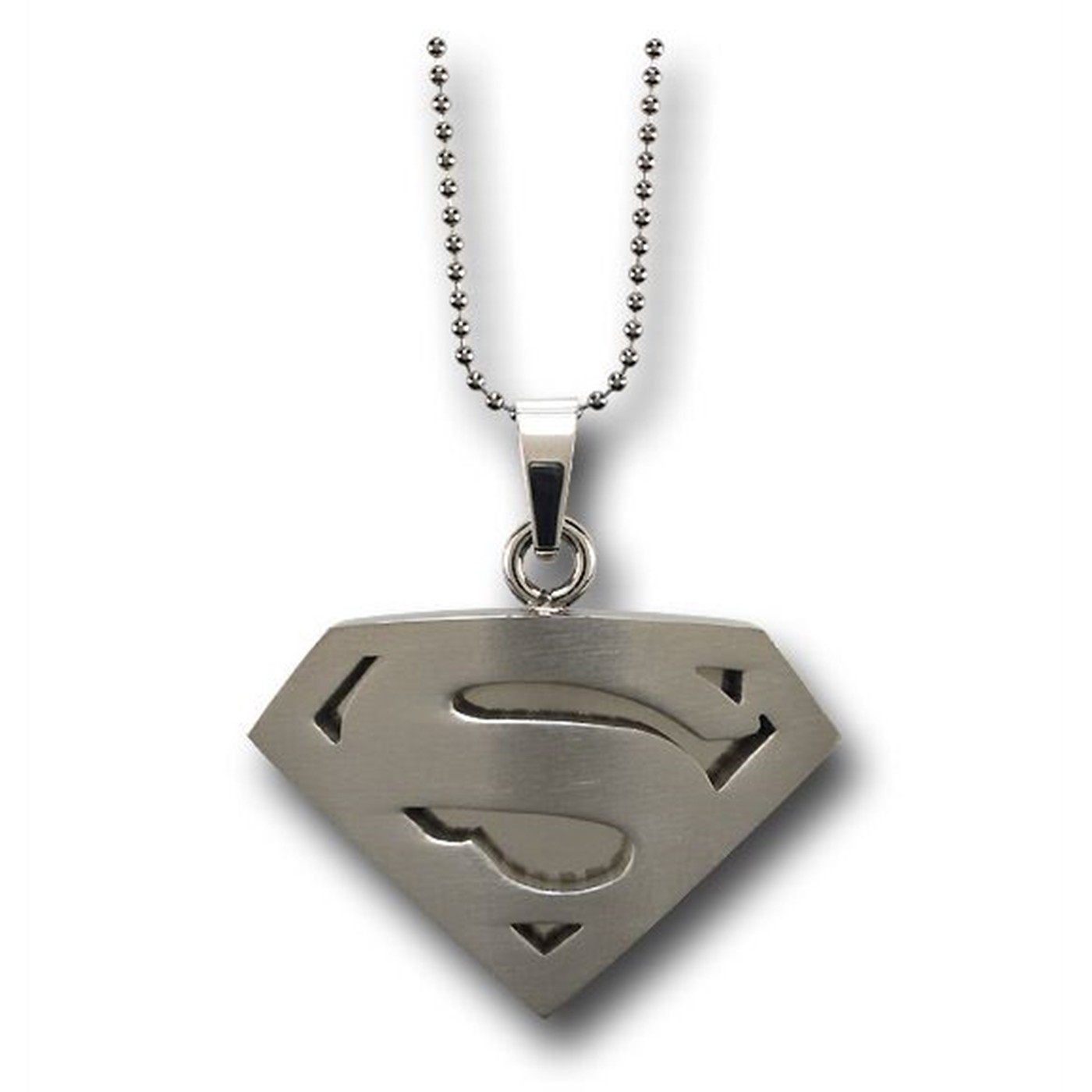 Superman Stainless Steel Brushed Silver Pendant
