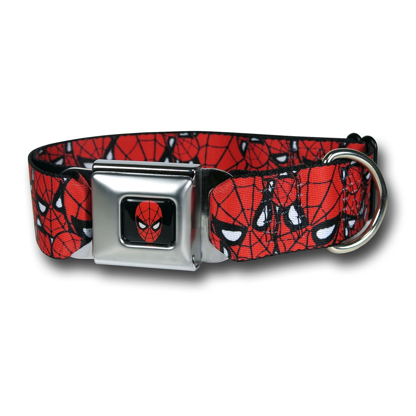 Spiderman Faces Red Seatbelt Dog Collar