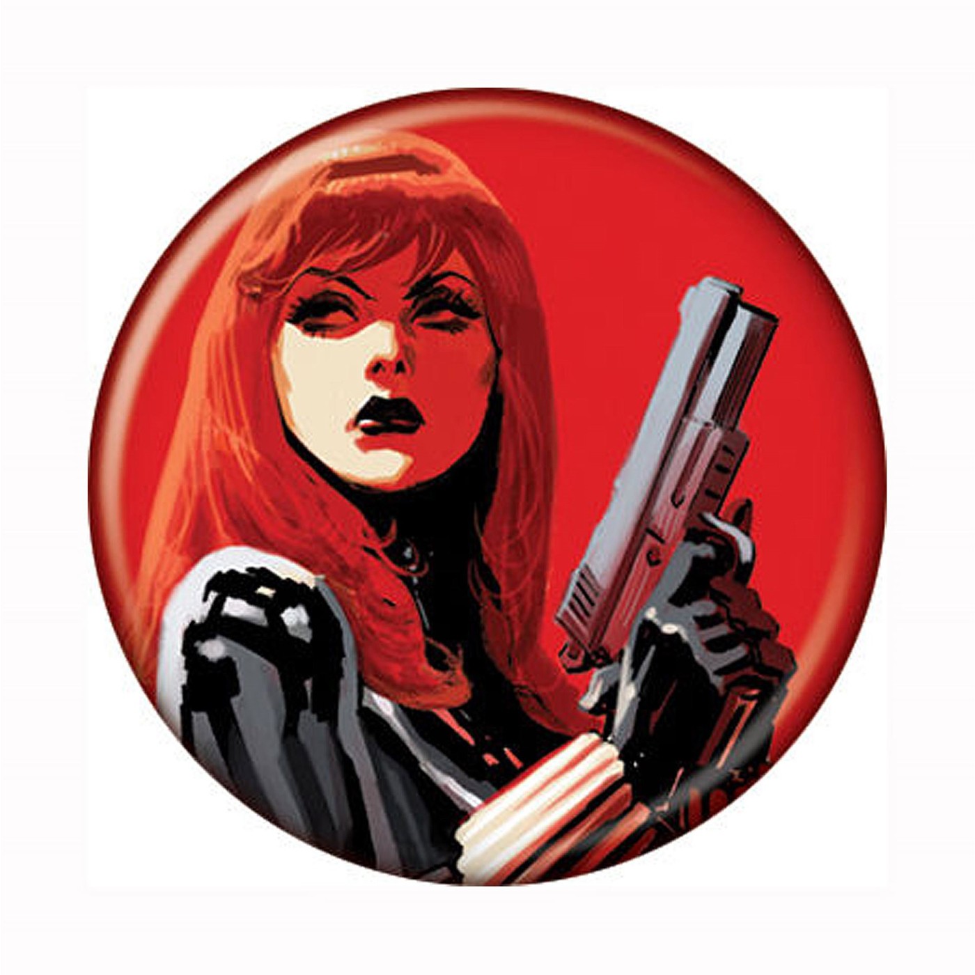 Black Widow Gun Raised Red Button