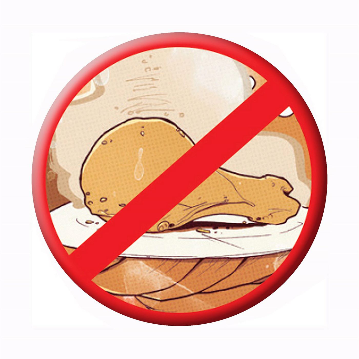 Chew Say No To Chicken Button
