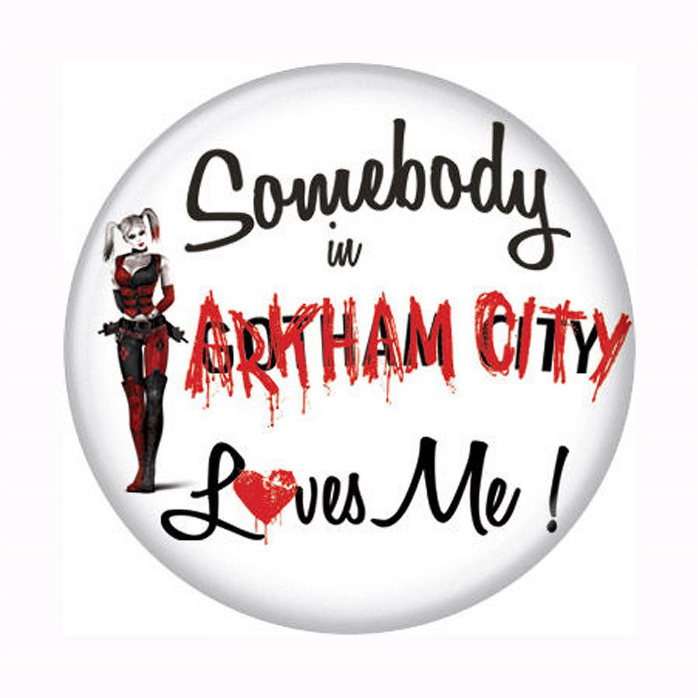 Arkham City Loves Harley Quinn Button