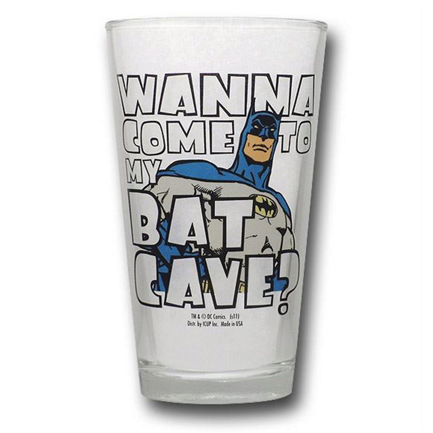 Batman My Bat Cave Clear Pint Glass