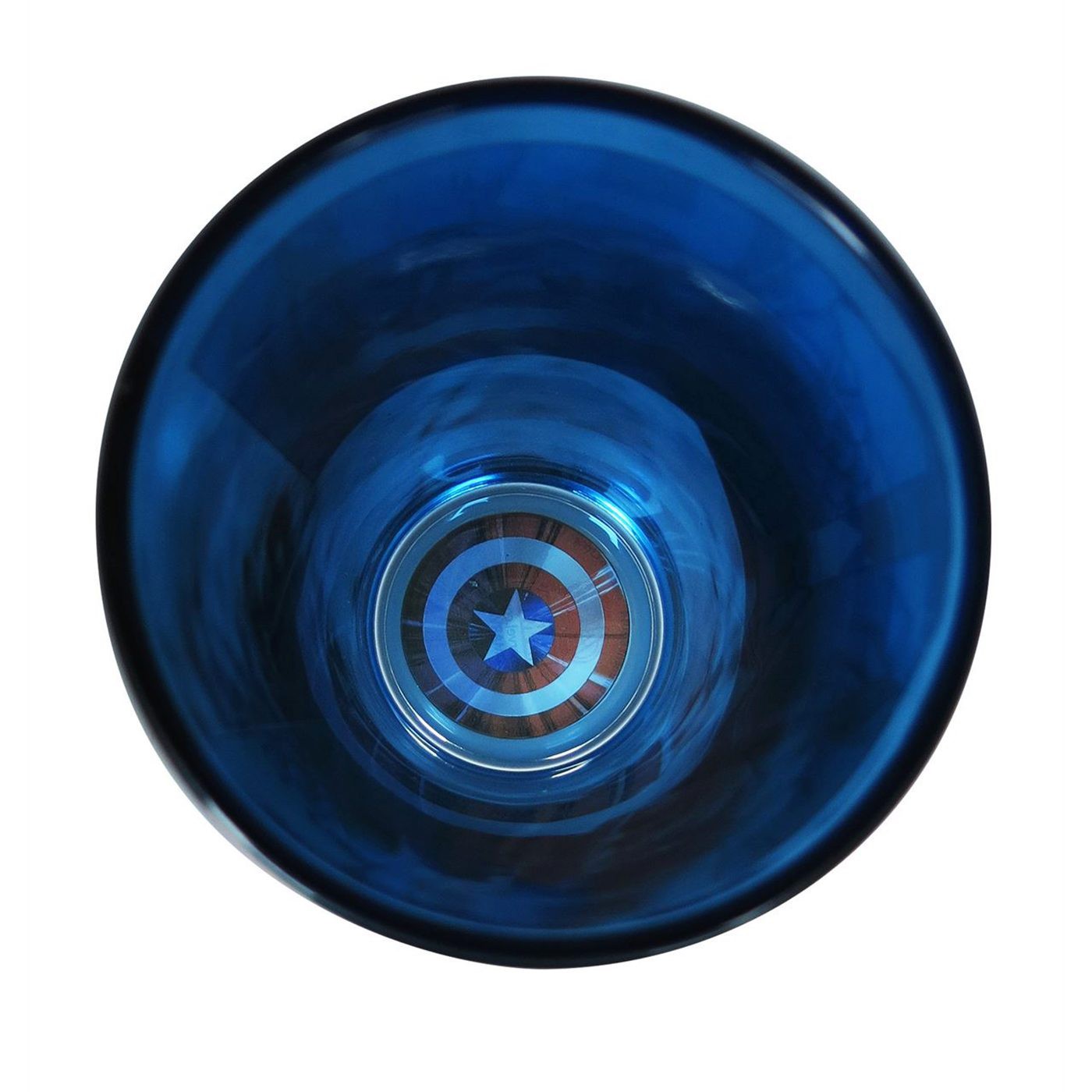 Captain America Image & Shield Bottoms Up Pint Glass