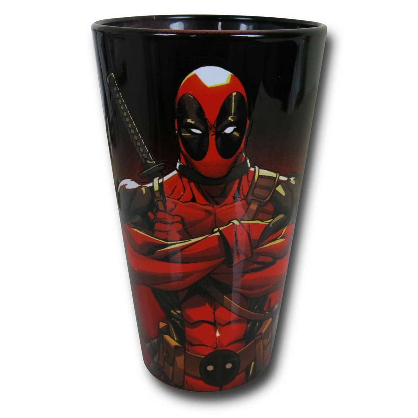 Deadpool Red Black Fade Pint Glass