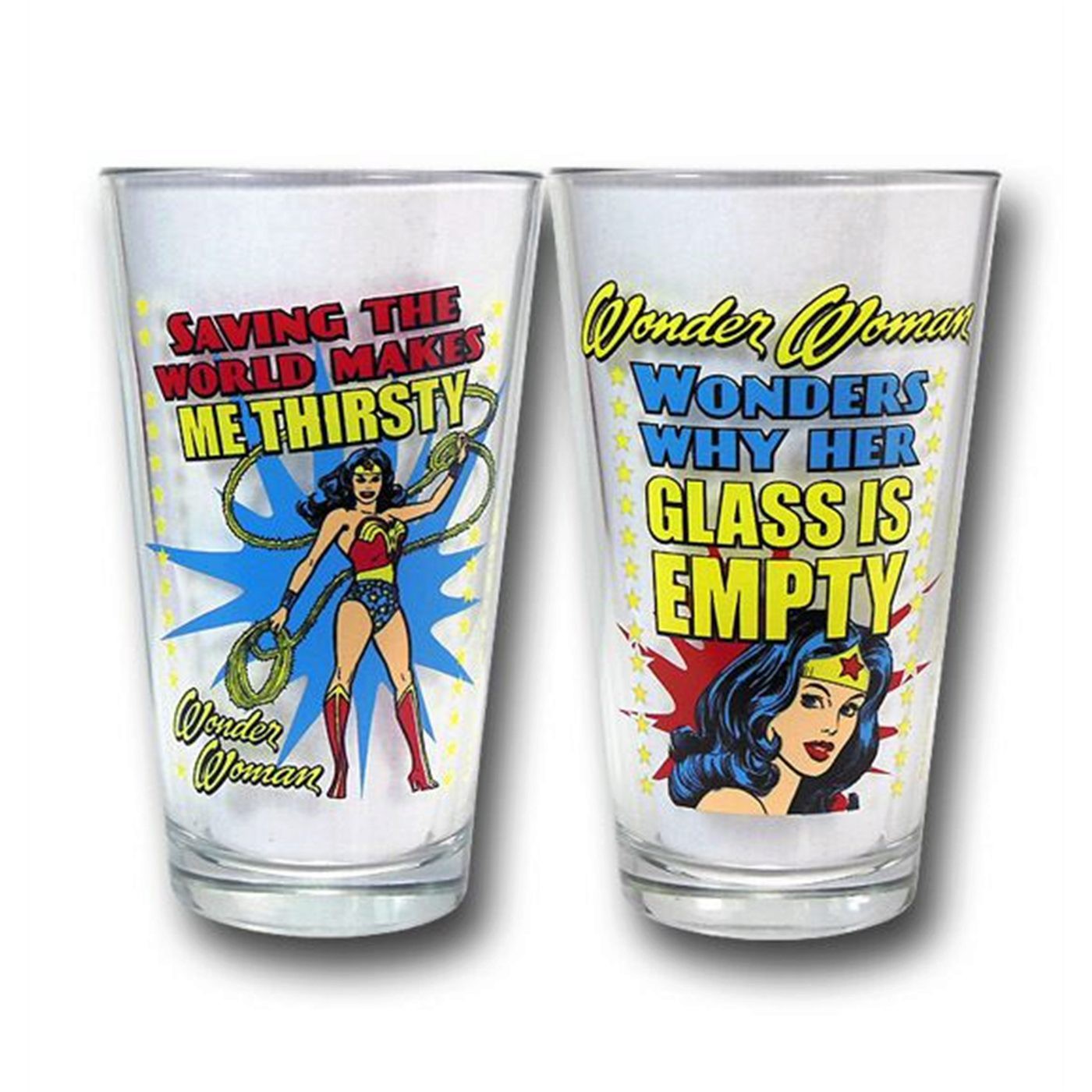 Wonder Woman Phrases Pint Glass Set