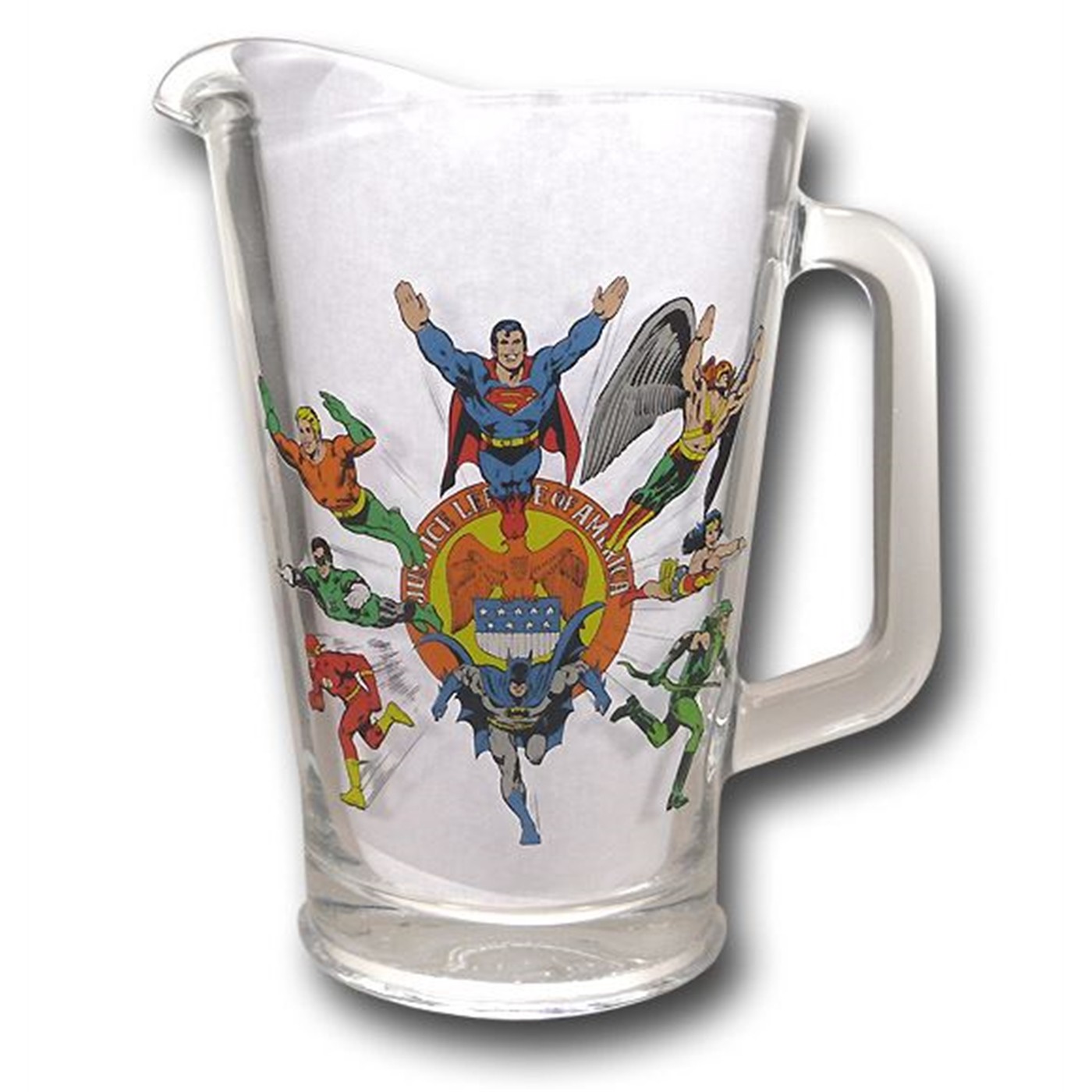 Justice League Justice Society Glass Pitcher