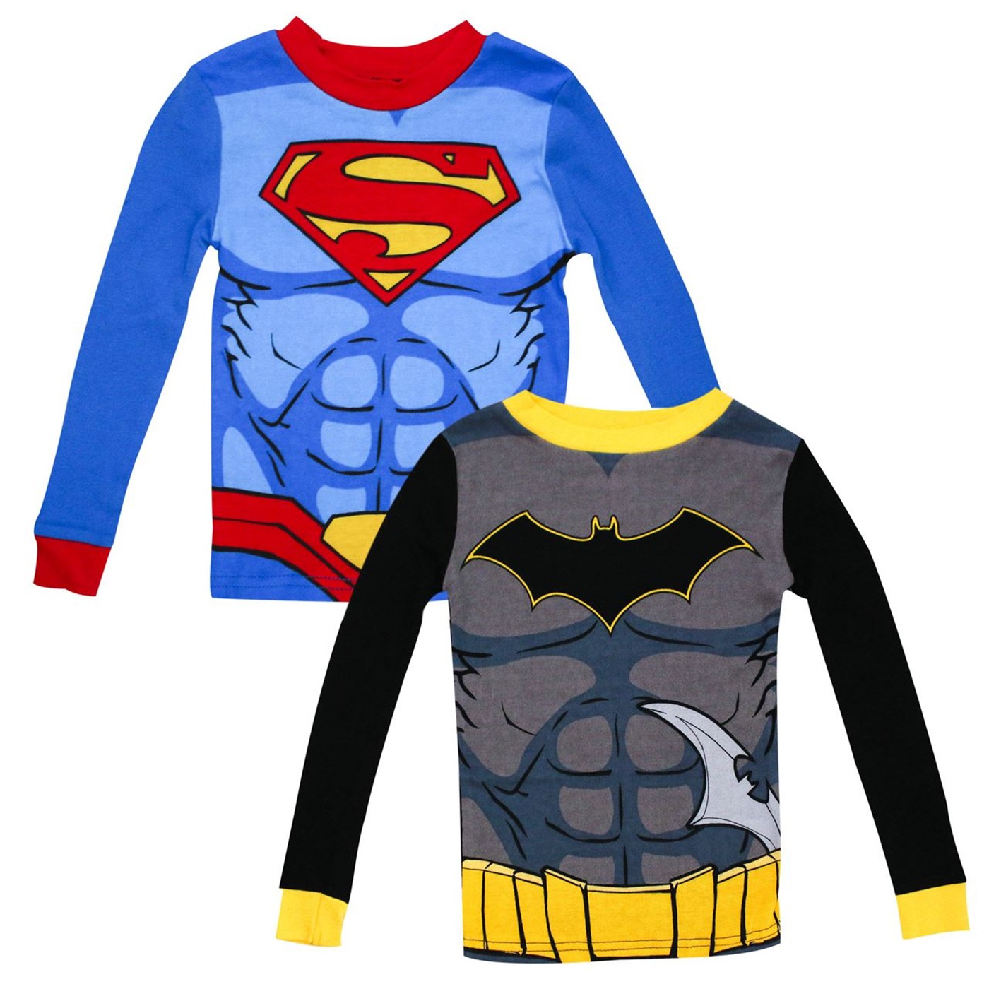 Batman & Superman Costume 4 Pc Pajama Set
