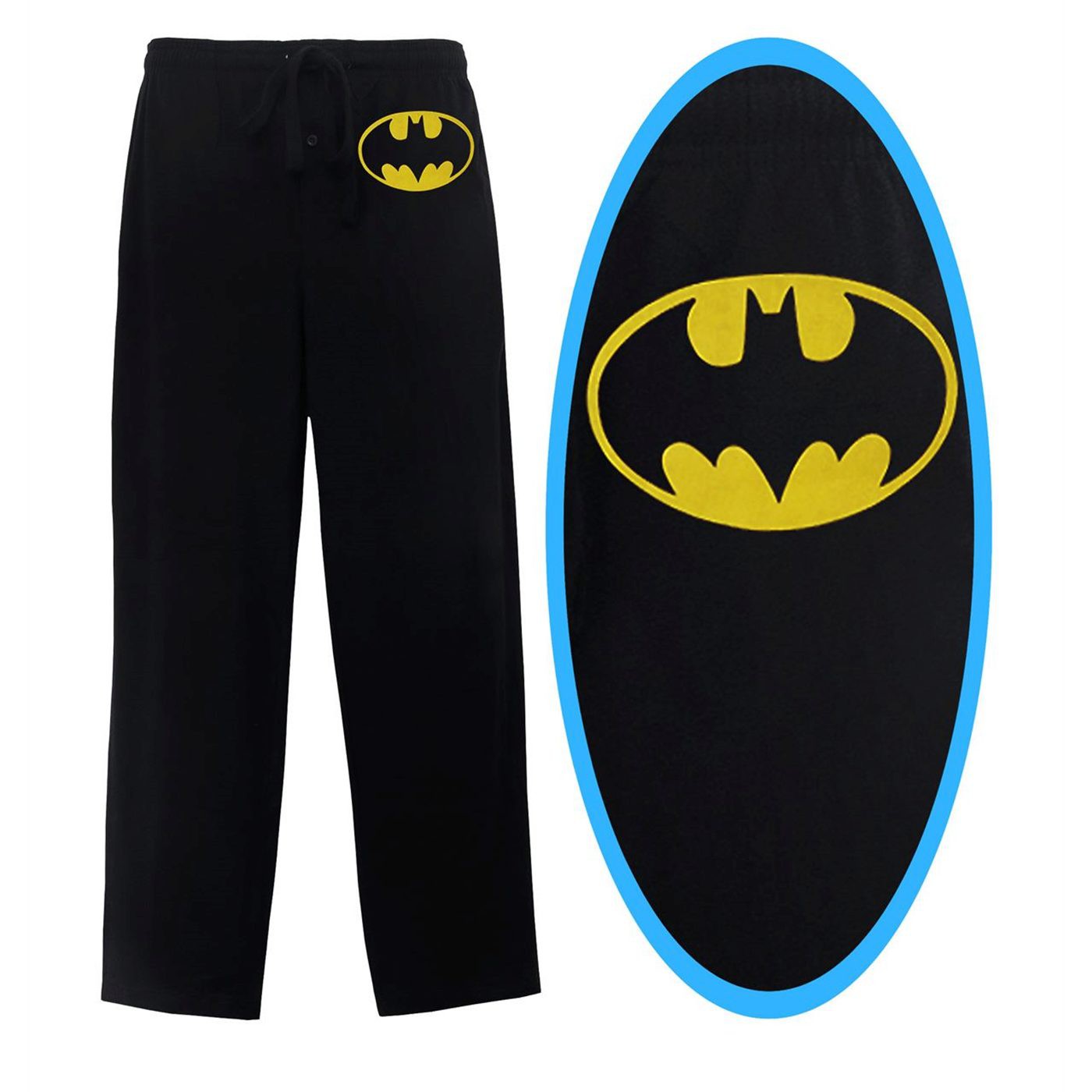 Batman Yellow Symbol Black Sleep Pants