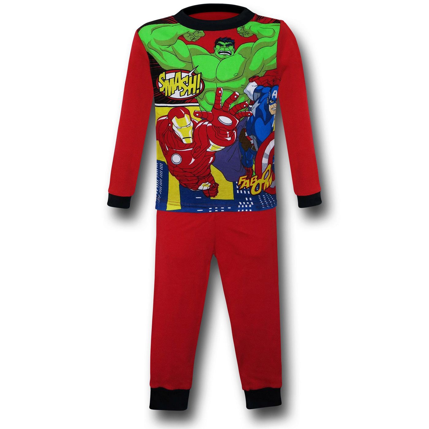 Avengers Group Red 2-Piece Kids Pajama Set