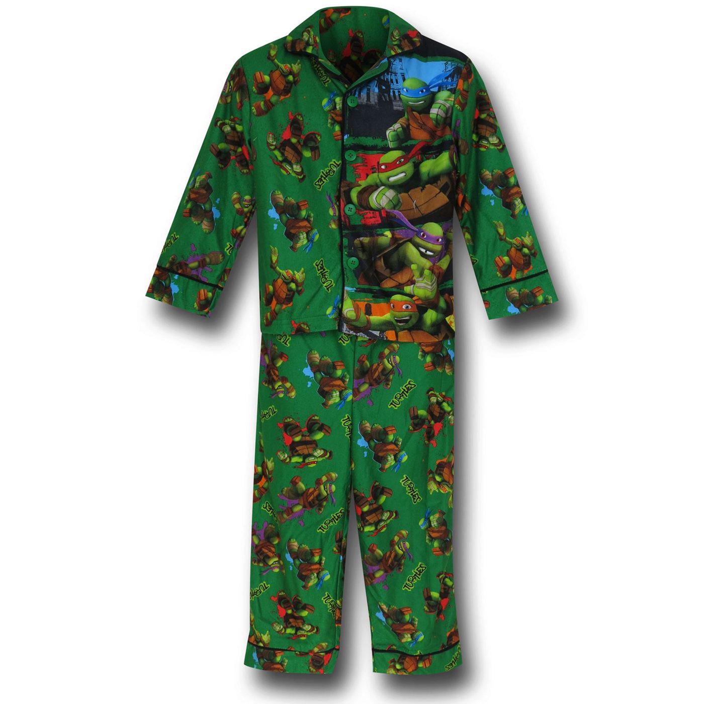 TMNT Jersey Coat Green Kids Pajama Set