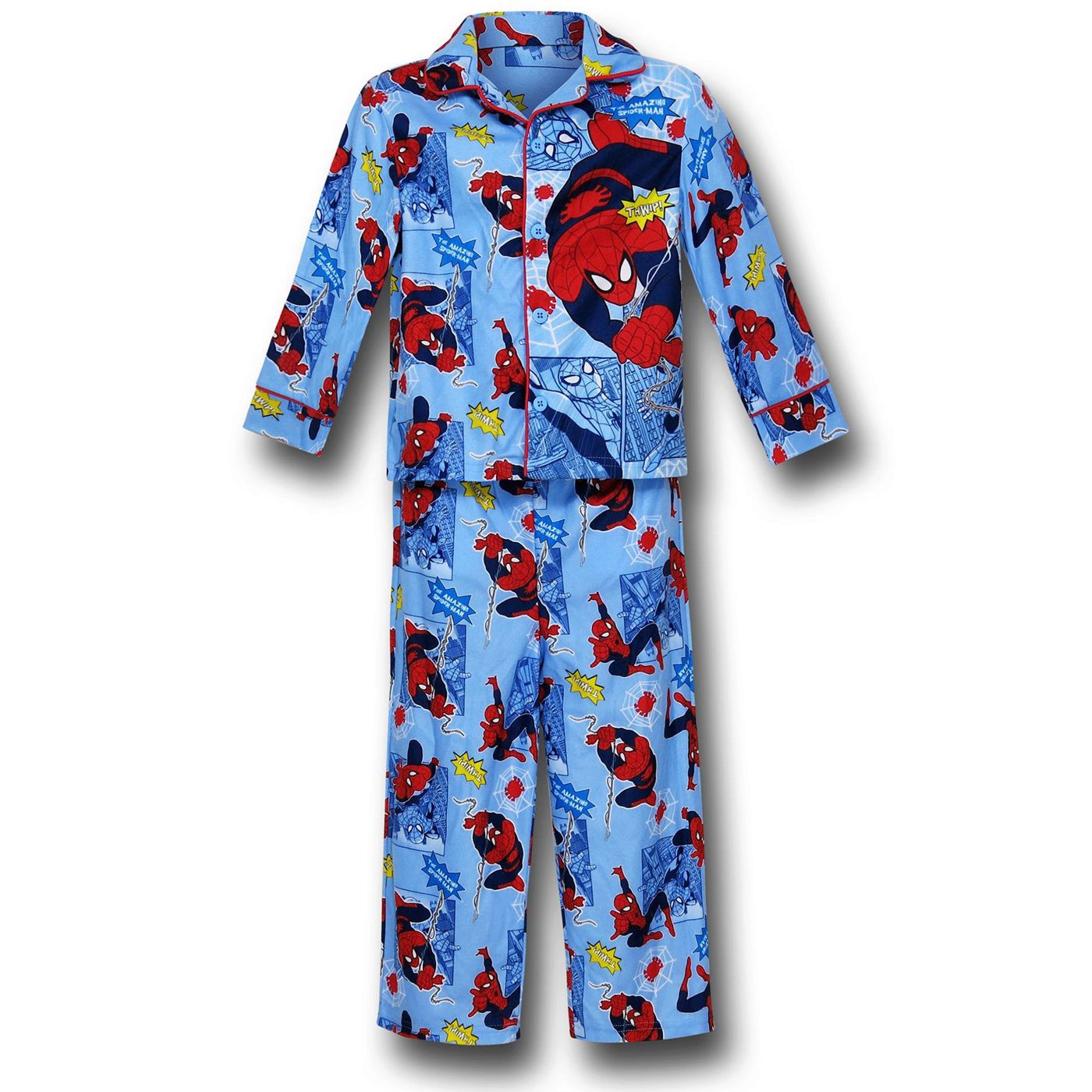 childrens red button shirt and pj bottoms
