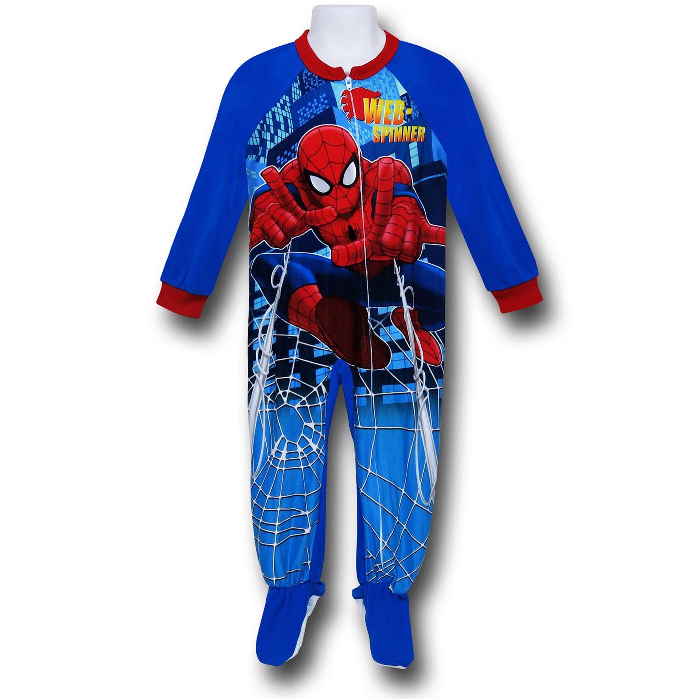 Spiderman Web-Spinner Kids Footed Pajamas