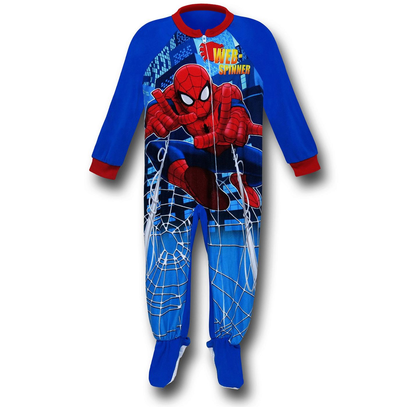 Spiderman Web-Spinner Kids Footed Pajamas