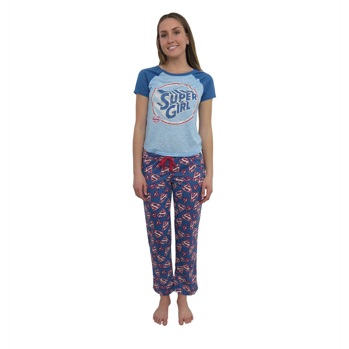 Supergirl All-Over Print Women's 2-piece Pajama Set