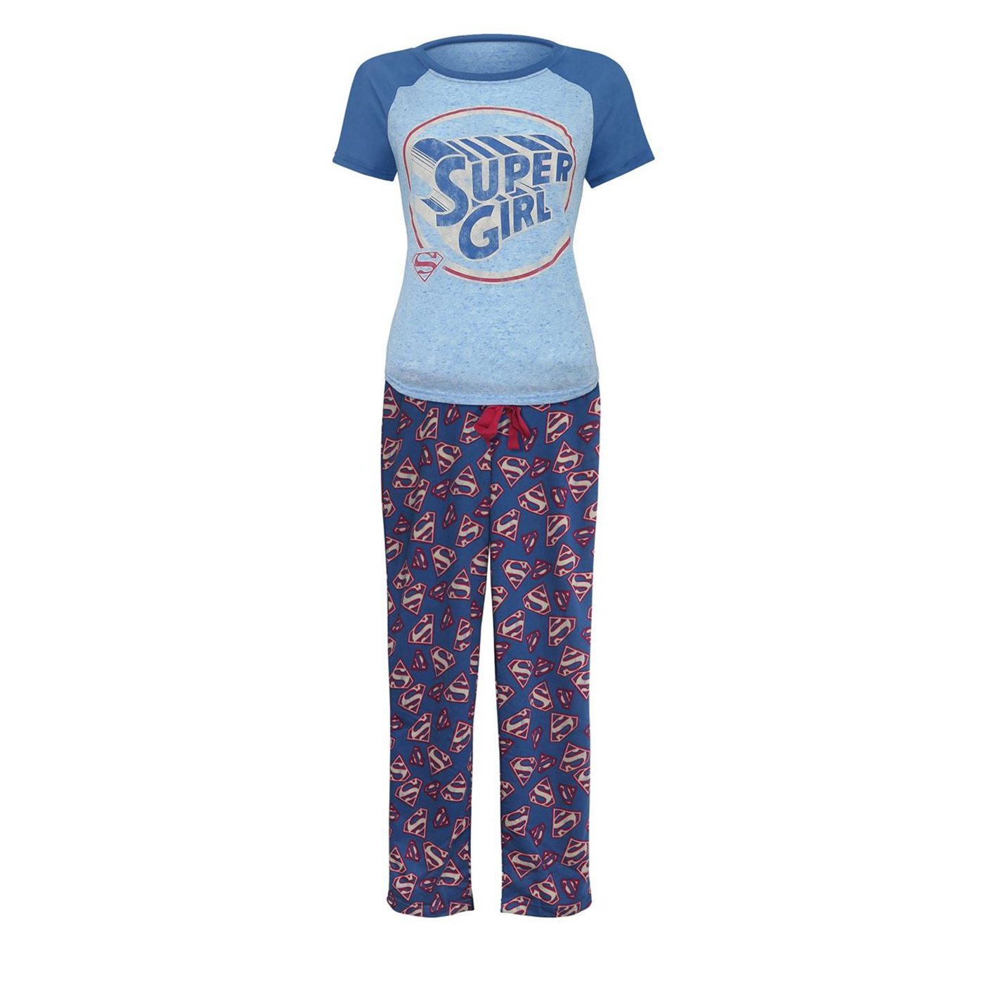 Supergirl All-Over Print Women's 2-piece Pajama Set