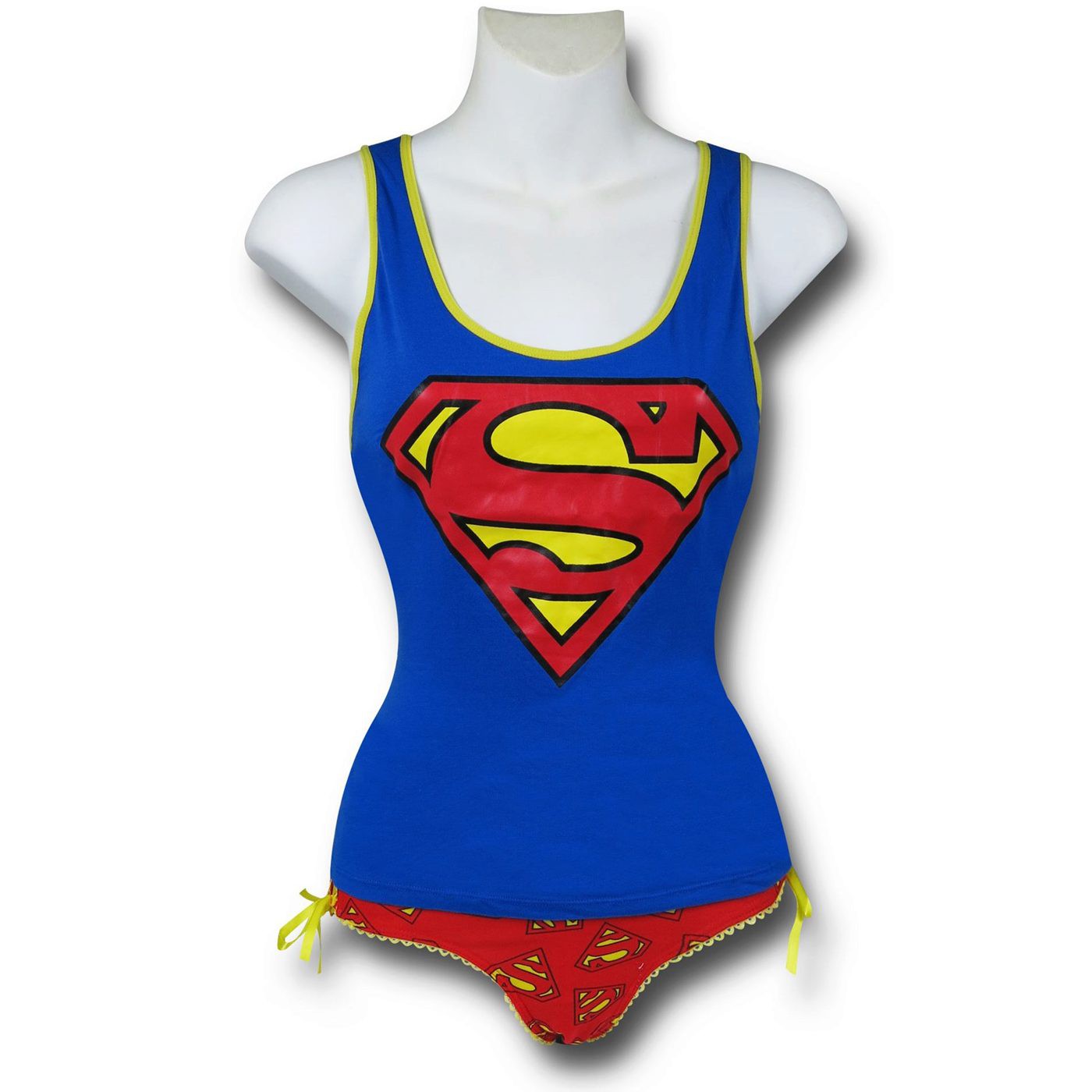 Superman Lace-Back Tank & Panty Set