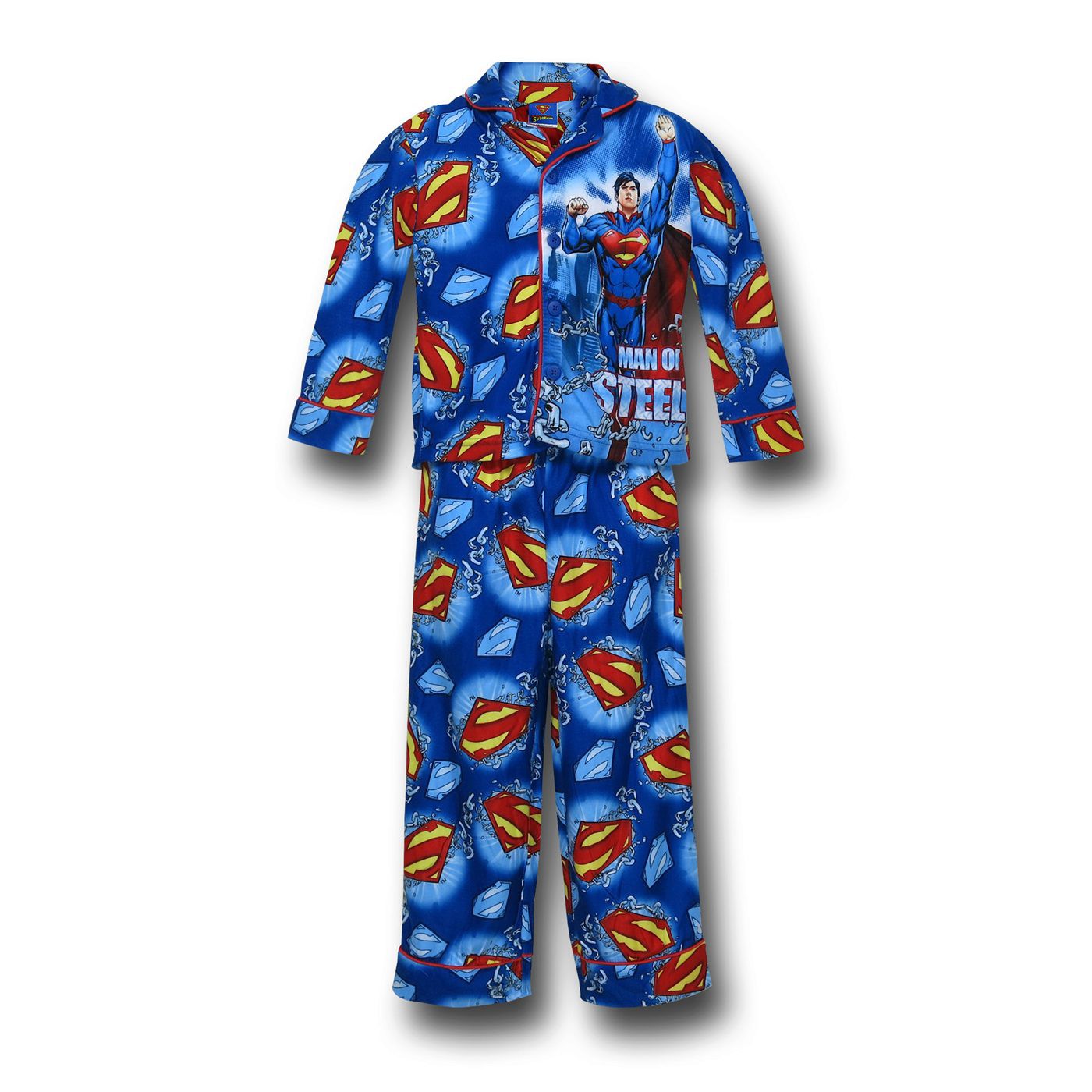 Superman Man of Steel Button-Up Kids Pajamas