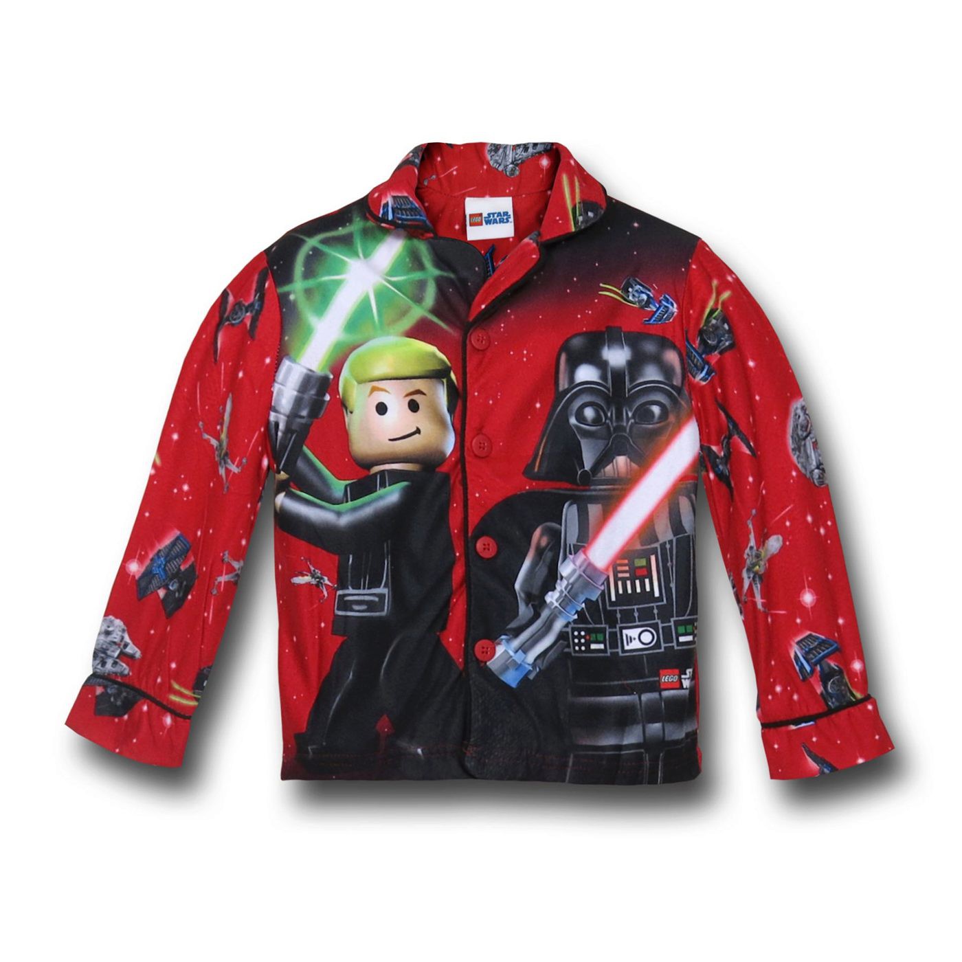 Star Wars Lego Red Button-Up Kids Pajamas
