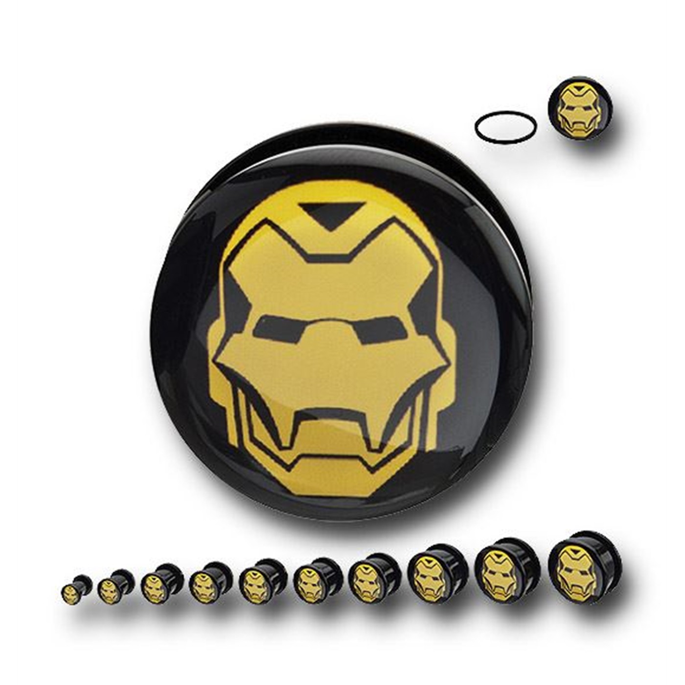 Iron Man Helmet Acrylic Screw Fit Plugs