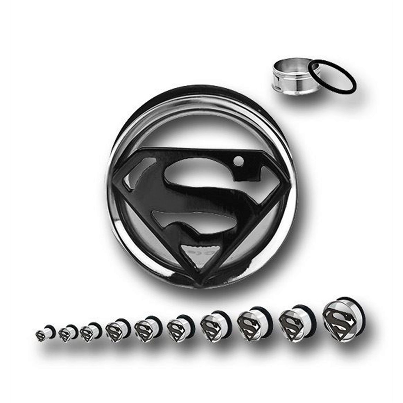 Superman 316L Surgical Steel Tunnel Plugs