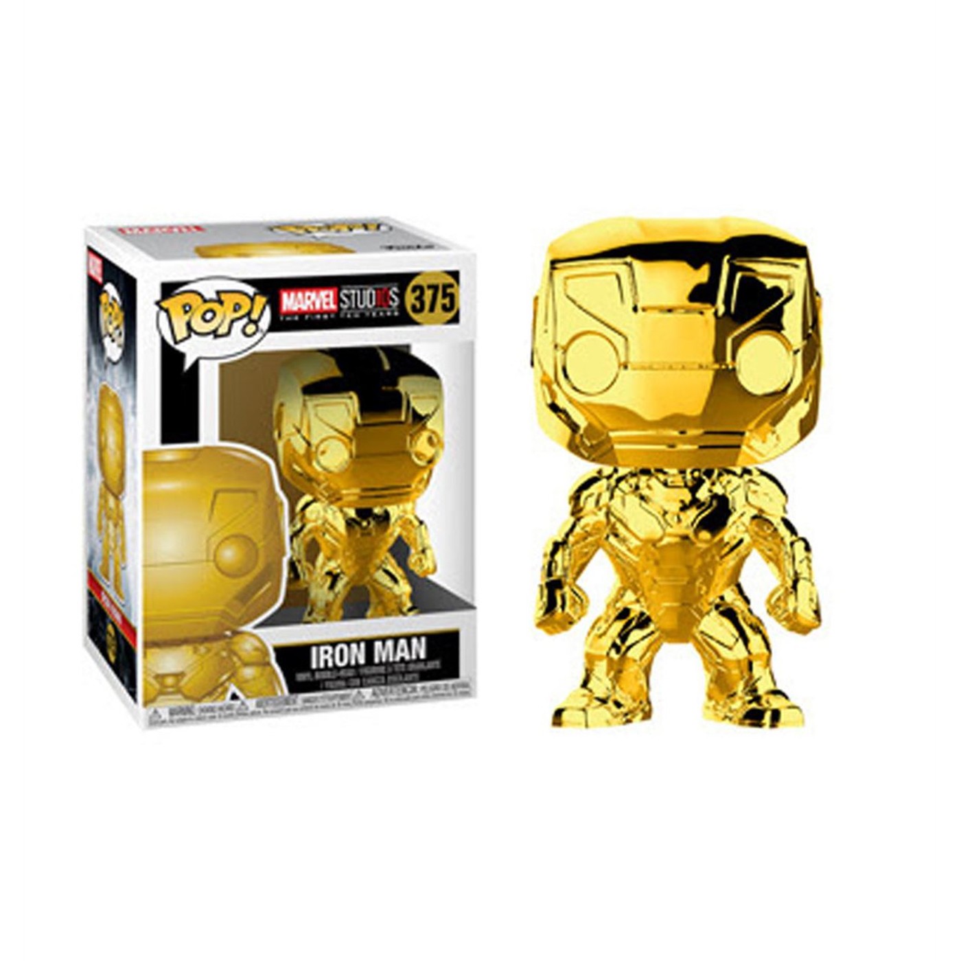 Marvel Studios 10th Anniv Iron Man Gold Chrome Funko Pop Bobble Head