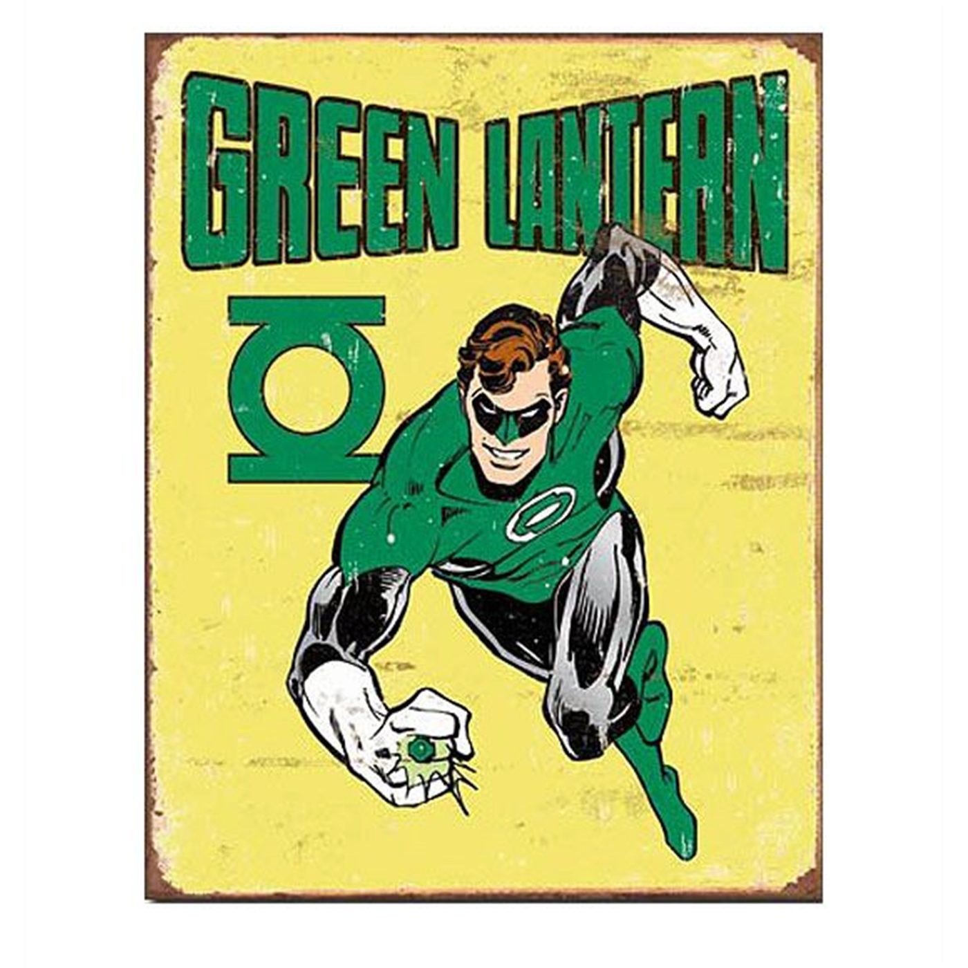 Green Lantern Yellow Vintage Tin Sign