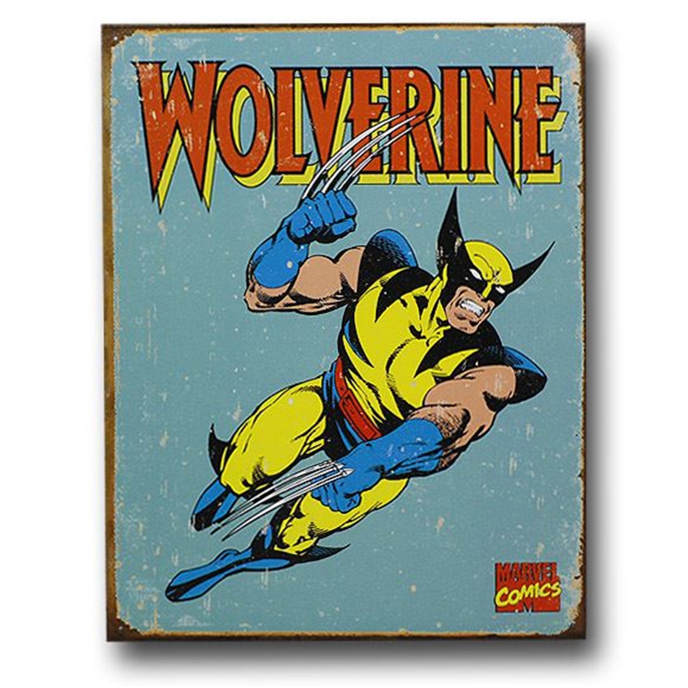 Wolverine Blue Classic Tin Poster Sign by John Byrne