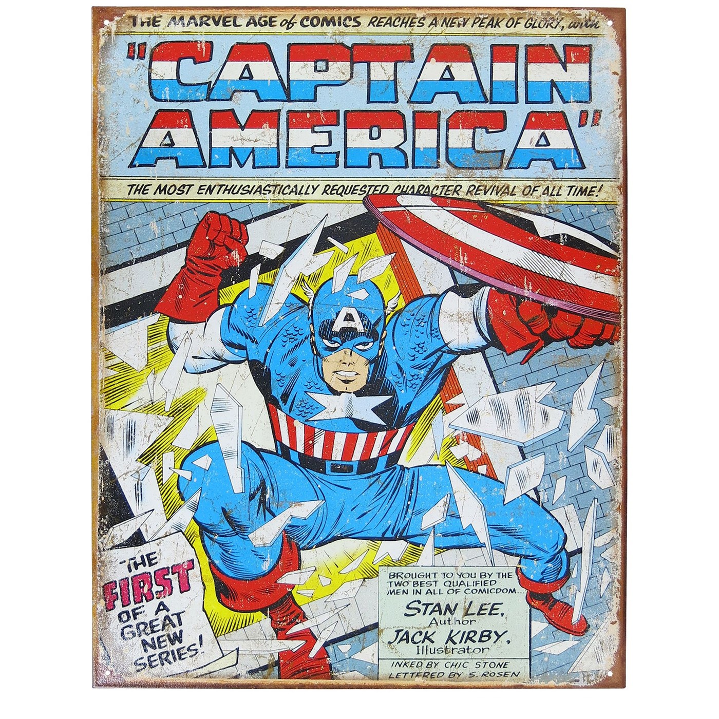 Captain America Classic Cover Tin Sign