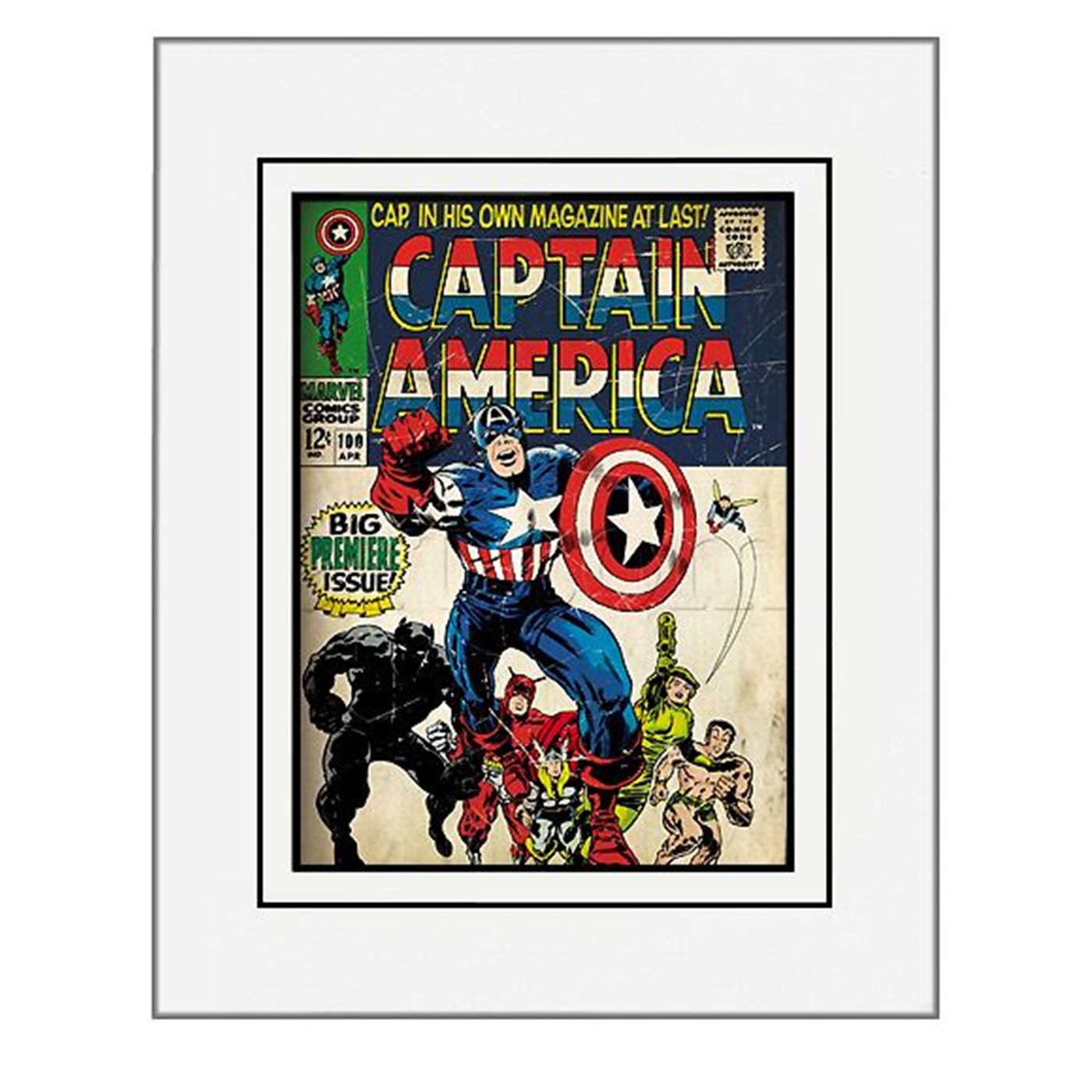 Captain America Issue #100 Cover 11x14 Matted Print