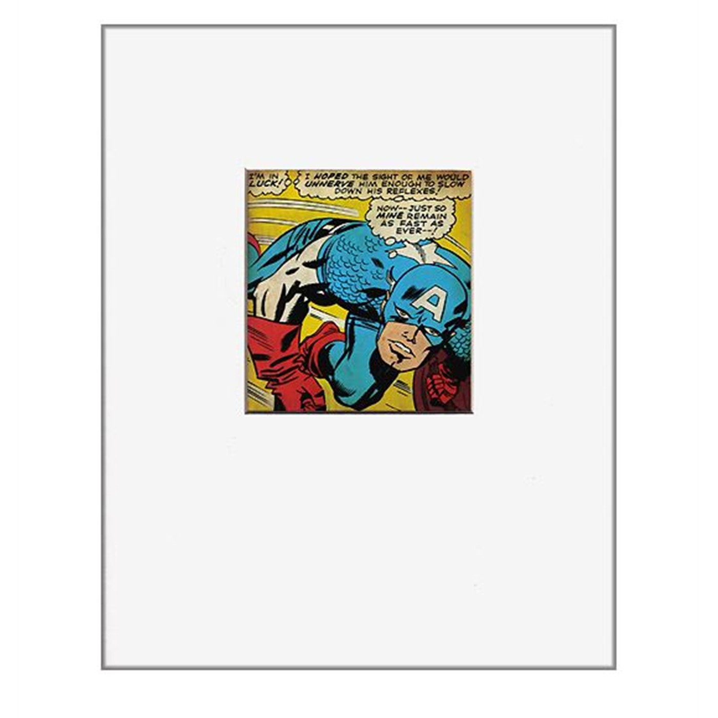 Captain America In Luck Comic Panel Matted Print