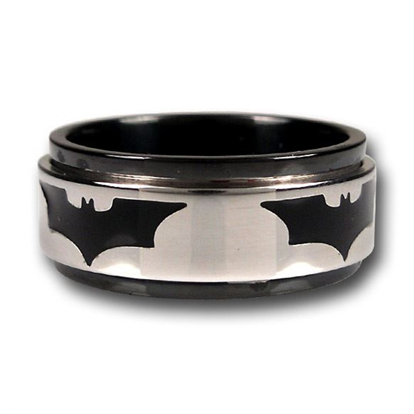 Batman Begins Symbol Silver Spinner Ring